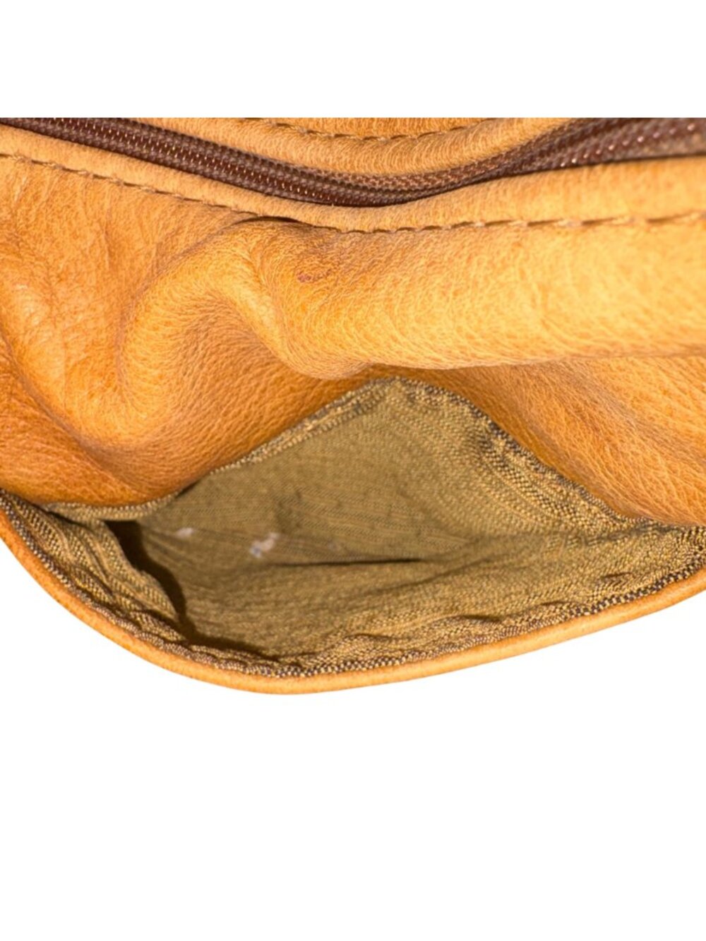 Vintage Tan Brown Genuine Leather Hobo Shoulder Bag Slouchy Boho Purse - Picture 11 of 11